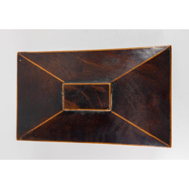 Wood 19th Century English Regency Sarcophagus Form Tea Caddy Box in Mahogany Veneer For Sale - Image 7 of 12