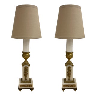 Marble Lamps, 1890s, Set of 2 For Sale