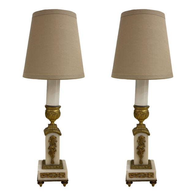 Marble Lamps, 1890s, Set of 2 For Sale