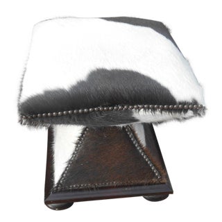 Baker Furniture # 409 Hourglass Pony Hair Ottoman For Sale
