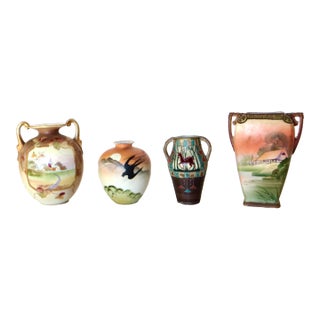 Four Fine Quality "Nippon" Vases (Moriage); Meiji Dynasty, Japan. Circa 1910. For Sale