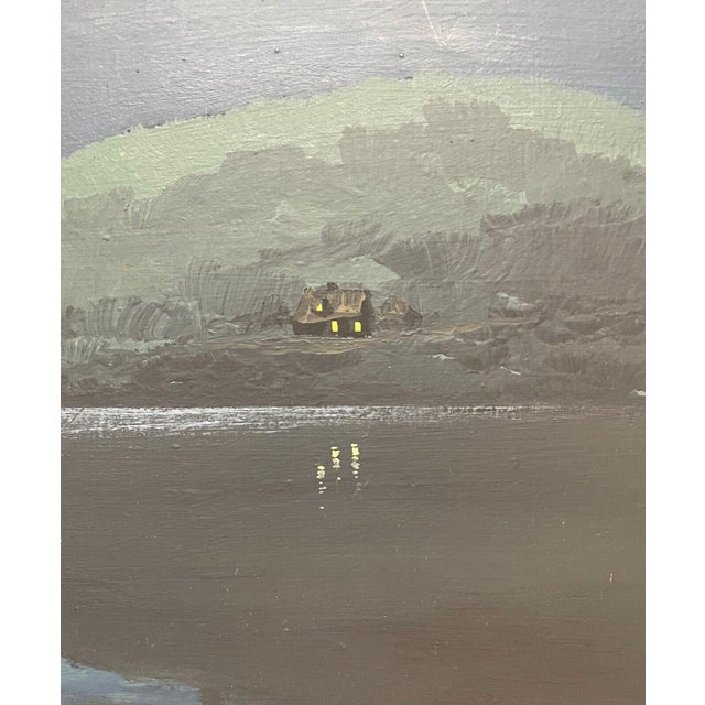 Rare Original Malcolm Wells Upper Mill 'pond Moon' Brewster Cape Cod Painting For Sale In Boston - Image 6 of 11