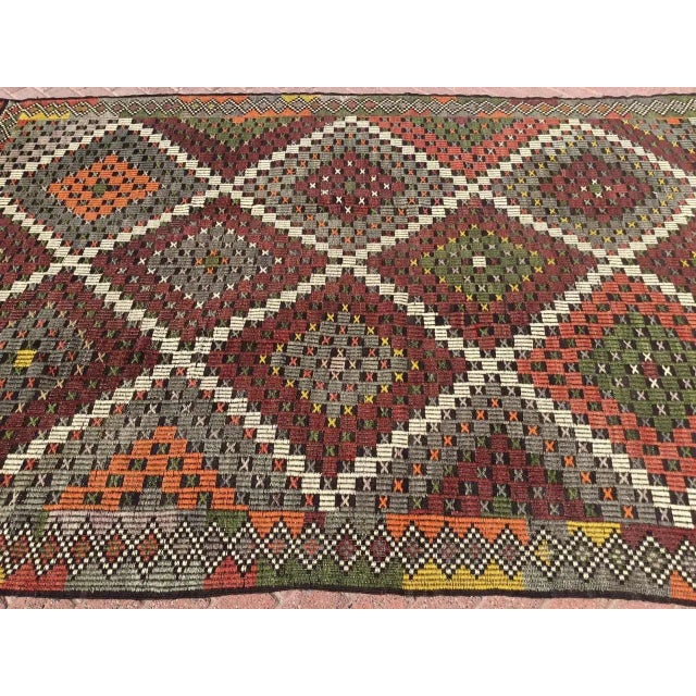 Vintage Embroidered Kilim Rug - 81" X 134" For Sale - Image 4 of 11