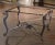 Gray Crackle Glass Coffee Table on Polished Iron Base For Sale - Image 8 of 11