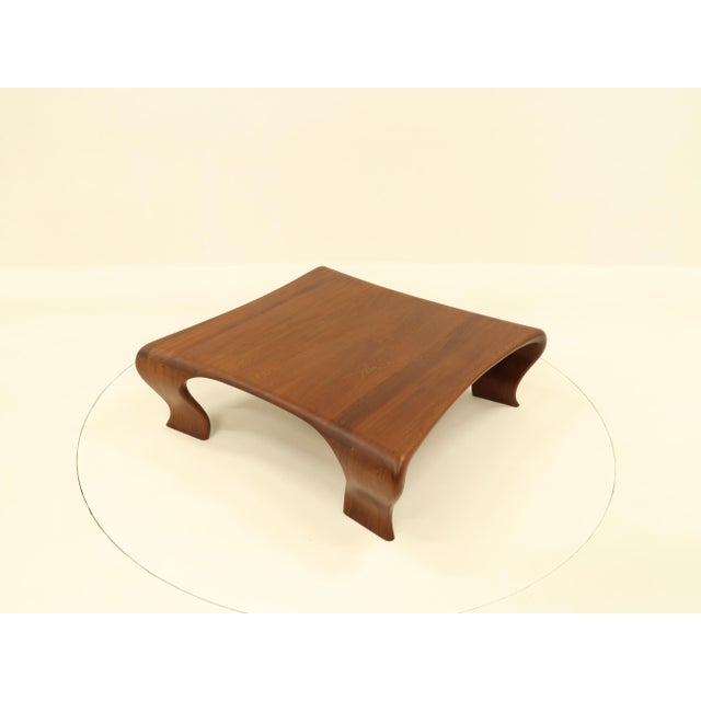 Vintage Coffee Table in Iroko by Marc Van Rampelberg, 1980s For Sale - Image 18 of 18