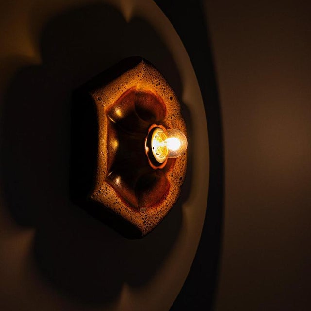 1960s Ceramic Wall Light attributed to Pan Leuchten, Germany, 1960s For Sale - Image 5 of 13