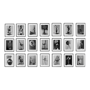 'Picasso's Sculptures' Contemporary Black and White Gallery Wall of Photographs, Framed - Set of 21