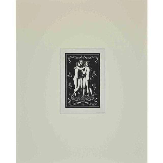 Ex Libris Giorgio Balbi, Etching, Mid-20th Century For Sale