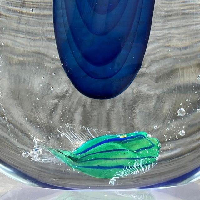 Glass Aquarium Vase attributed to Flavio Poli, Murano, Italy, 1960s For Sale - Image 6 of 18