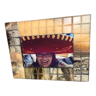 Circa 1990’s Handcrafted Tile Picture Frame For Sale