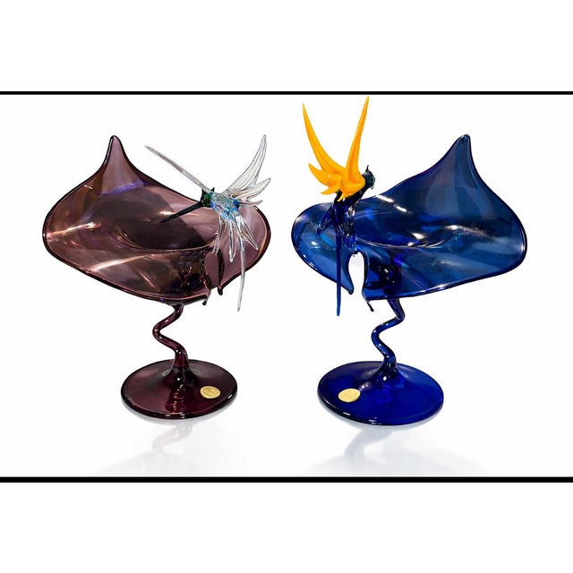 Glass Hummingbird by Peter Böhm for Casper, 1970s, Set of 2 For Sale - Image 6 of 6