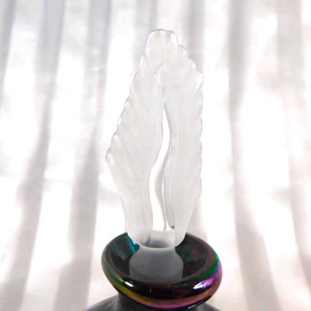 1980s Purple Iridescent Perfume Bottle From Glass Act Studio For Sale - Image 4 of 6