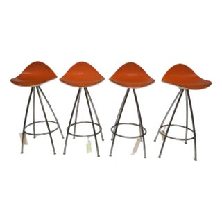 Onda Swivel Kitchen Stools by Jesús Gasca for Stua in Orange - Set of 4 For Sale
