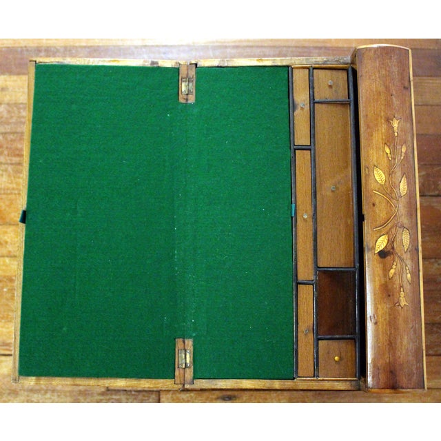 Brown Circa 1860 Swedish Travel or Lap Desk on Custom Made Side Table Stand For Sale - Image 8 of 11