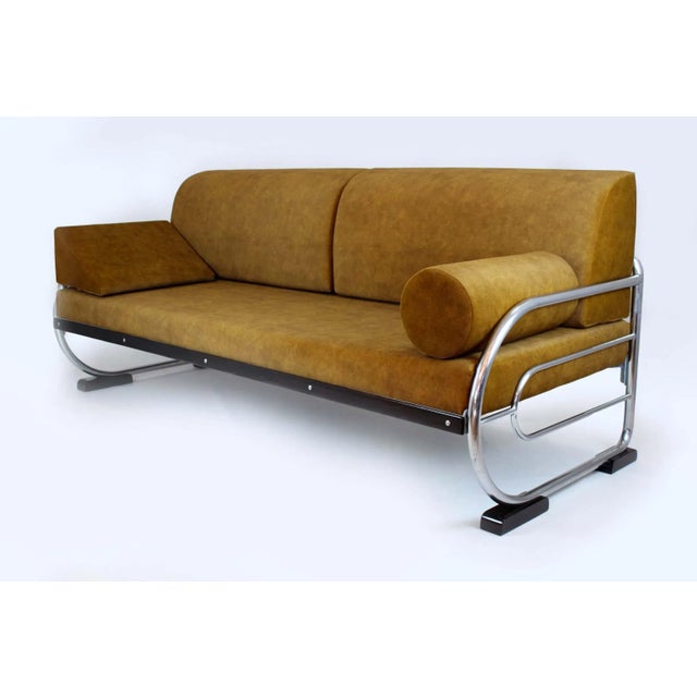 Bauhaus Tubular Chrome and Steel Sofa from Hynek Gottwald, 1930s For Sale - Image 15 of 15