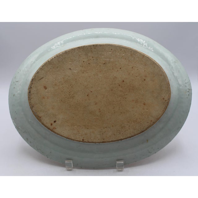 Circa 1830 Chinese Export Porcelain Orange Fitzhugh Platter. Gilt rim. Soft color range with a few dark iron red feathers....