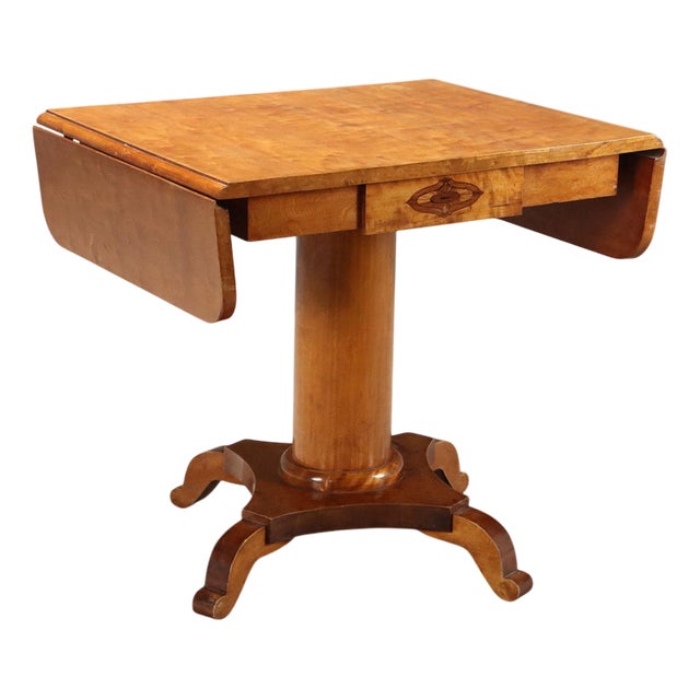 Maple Side Table with Drop Leaves For Sale