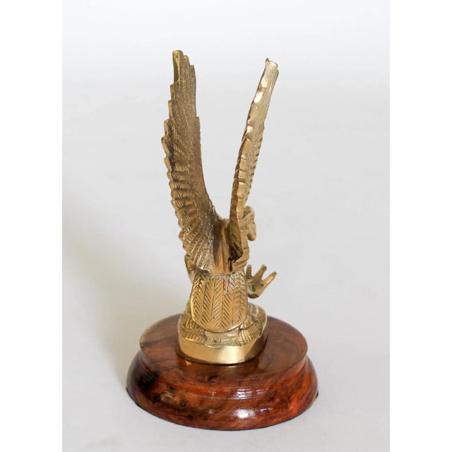 Vintage Brass Eagle Sculpture For Sale - Image 4 of 9