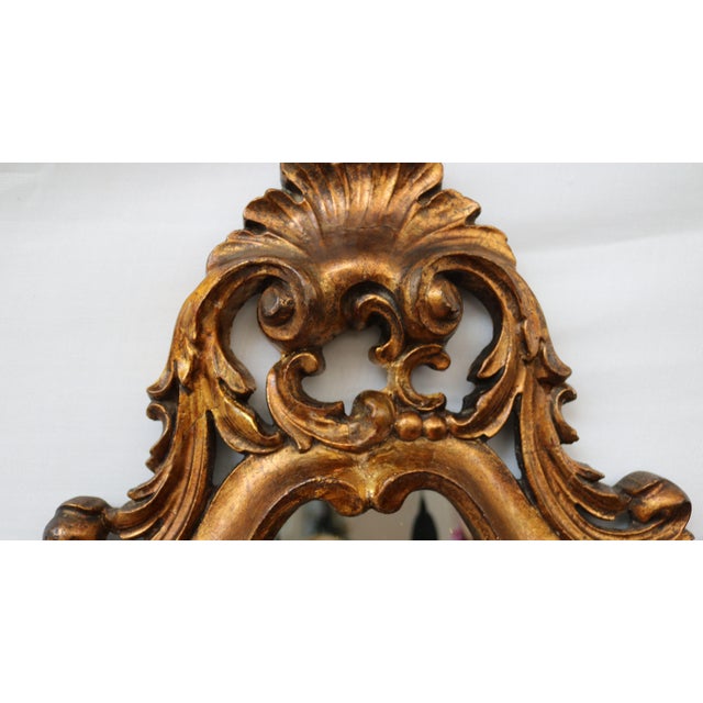 1930s Antique Carved Mirror in Baroque Style, 1930s For Sale - Image 5 of 12