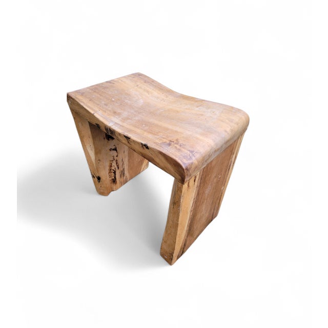 Wabi-Sabi Hand-Carved Hardwood Stool or Side Table, Southeast Asia, 1970s For Sale - Image 13 of 17