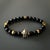 Contemporary Black Vibe Onyx Stone Beaded Gladiator Bracelet For Sale - Image 3 of 9