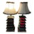 1940s Enameled Metal Pagoda Lamps - A Pair For Sale