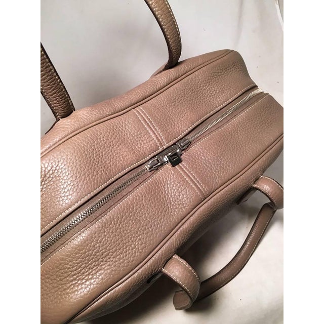 Early 21st Century Hermes Grey Clemence Leather Victoria II 35 For Sale - Image 5 of 10
