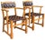 Vintage Mid-Century Ranch Oak Leather Strapped Arm Chairs - A Pair For Sale