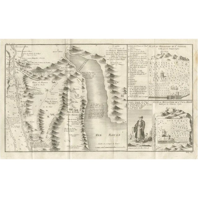 Antique Map of the Red Sea & Basse Thebaide with Monastery Plans, Egypt, 1777 For Sale - Image 10 of 10
