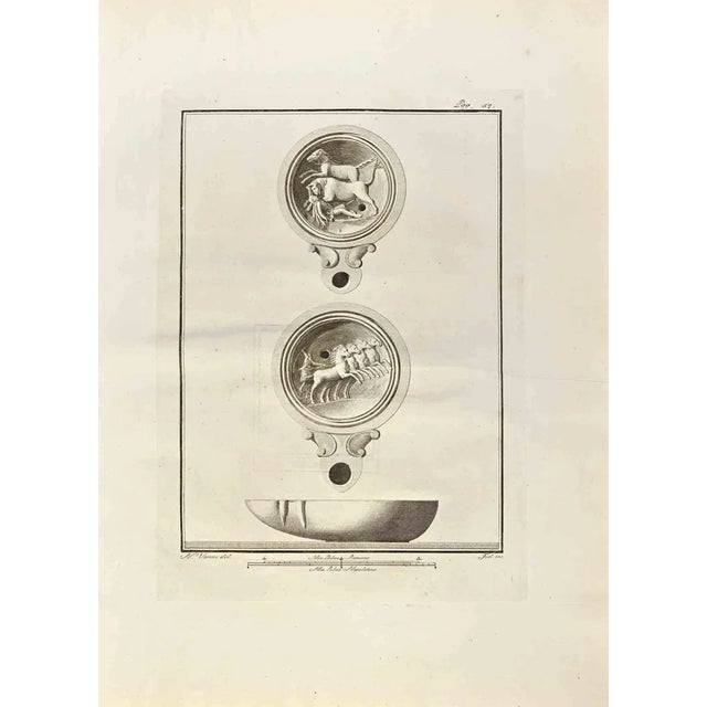 Nicola Vanni, Still Life with Horses, Etching, 18th Century For Sale