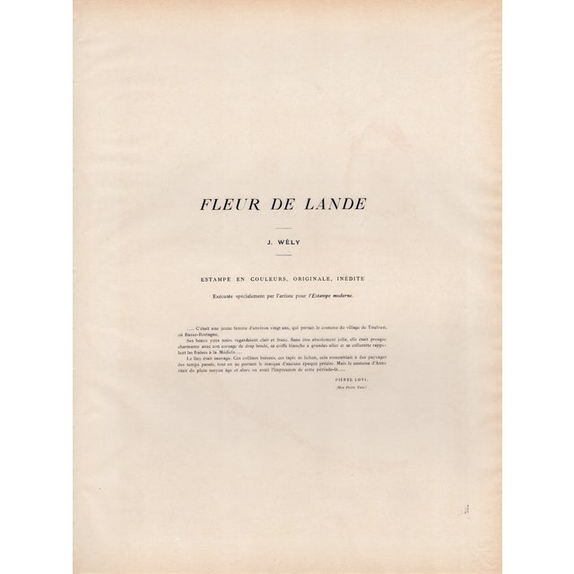 Late 19th Century Jacques Wély, Fleur de Lande, 1897, Lithograph on Paper For Sale - Image 5 of 9