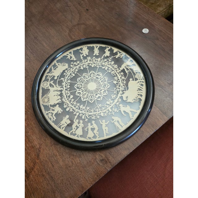 Antique European Wood Cutout With Zodiac Symbolsand Folk Scenes For Sale In San Antonio - Image 6 of 7