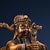 Antique Chinese Gilt Bronze Dragon King Statue With Polychrome Paint For Sale - Image 4 of 10