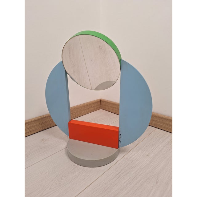 Wood Limited Edition for Donna Magazine Lacquered Wood Table Mirror from Michele De Lucchi, 1984 For Sale - Image 7 of 7