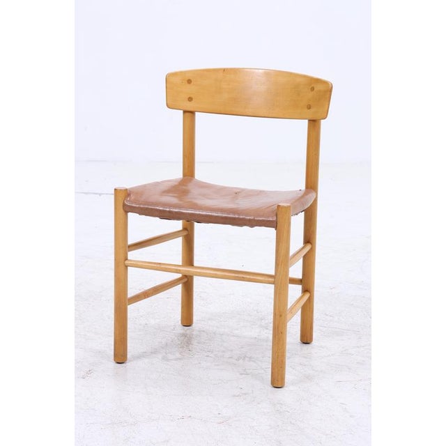 Mid-Century Wooden and Leather Dining Chair, 1960s-1970s For Sale - Image 4 of 16