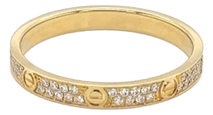 Cartier Love Diamond Mini Model Band Ring - Size 7
