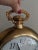 Vintage Brass Pocket Watch Style Electric Plug in Wall Clock For Sale In Charlotte - Image 6 of 11