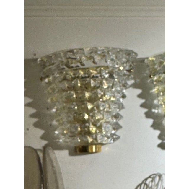 Pair of Modern Rostrada Murano Glass and Brass Sconces For Sale - Image 4 of 6