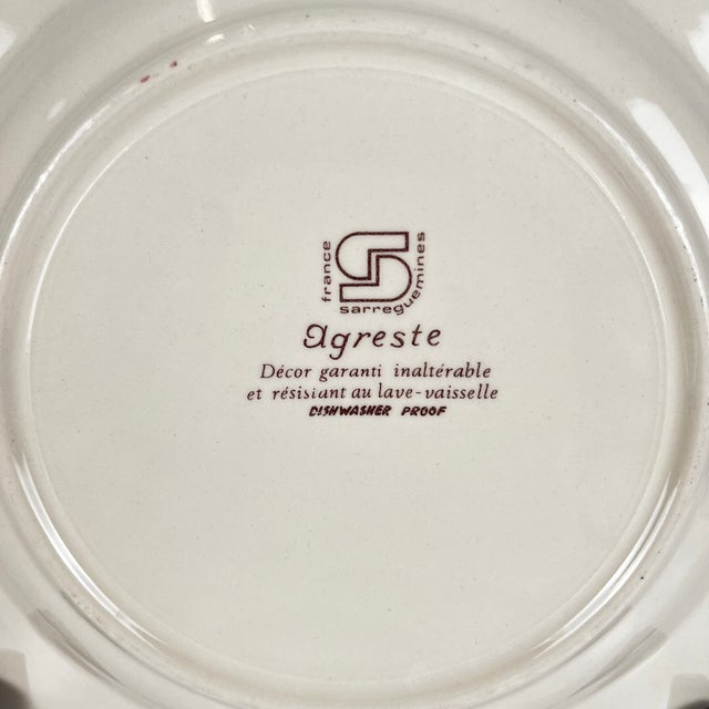 20th Century Agreste Dessert Plates from Sarreguemines, 1970s, Set of 6 For Sale - Image 4 of 9
