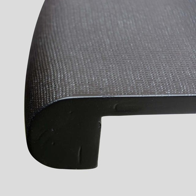 1980s Demi Lune Consoles Tables in Black Lacquer, 1980s, Set of 2 For Sale - Image 5 of 13