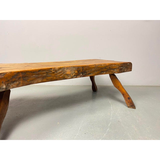 Brutalist Wabi-Sabi Freeform Hardwood Coffee Table, 1970s For Sale - Image 10 of 12