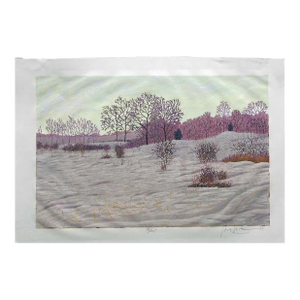Gordon Mortensen "A Gold January" Limited Edition Reduction Woodcut Hand Signed