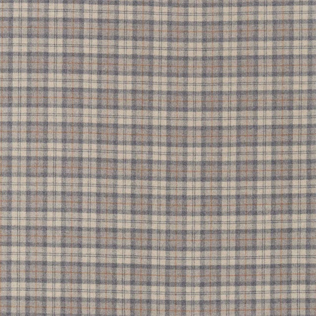 Sanderson Fenton Check Fabric in Grey/Cinnamon For Sale