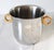 Silver Vintage Modernist Italian Stainless Steel & Brass Ice / Wine Bucket For Sale - Image 8 of 10