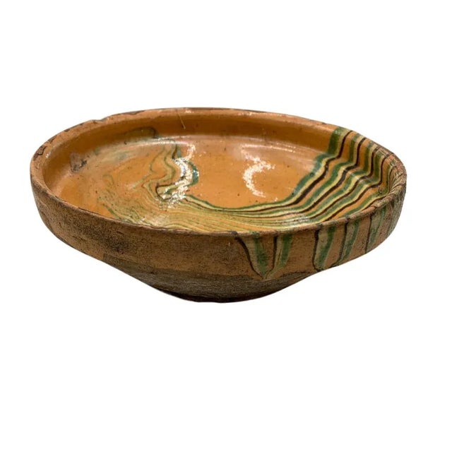 This antique terra cotta decorative bowl from Hungary is a wonderful addition to any Farmhouse decor. The rustic piece...