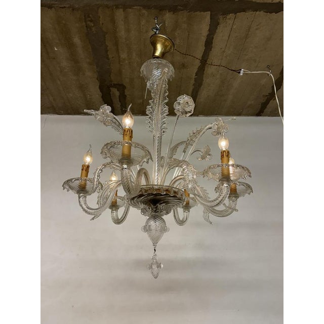 Large Venetian Murano Art Glass Barrochi Chandelier from Barovier & Toso, 1940s For Sale - Image 4 of 13