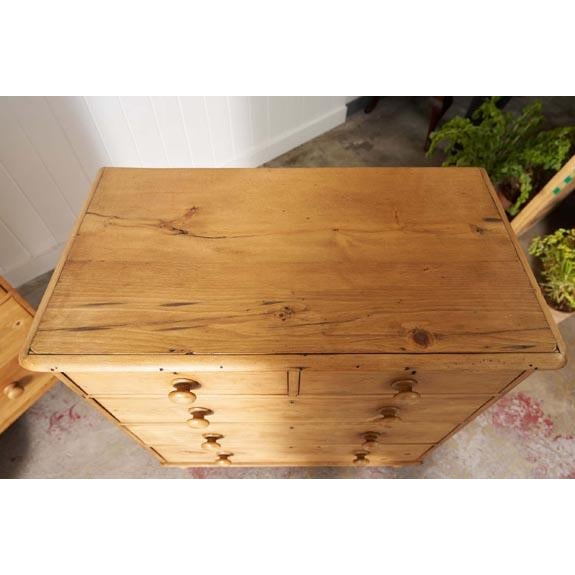 Matched Pair 19th Century English Pine Chest of Drawers (C. 1880) For Sale In Charleston - Image 6 of 8
