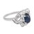 1930s 1930s Art Deco Cabochon Cut Sapphire Diamond Platinum Dinner Ring, Size 6.25 For Sale - Image 5 of 7