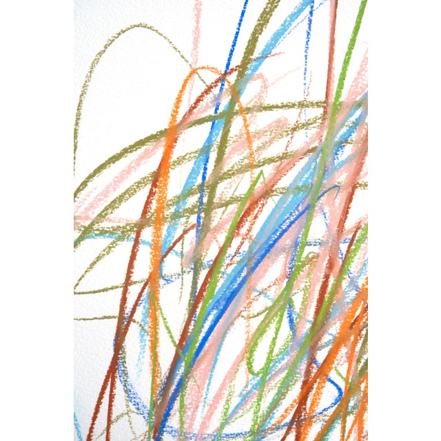 Mark Frohman "Color Sketch No. 4" Colorful Abstract Pastel Drawing on Paper For Sale - Image 4 of 6