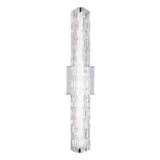 Bathroom Vanity Sconce Polished Nickel and Glass For Sale